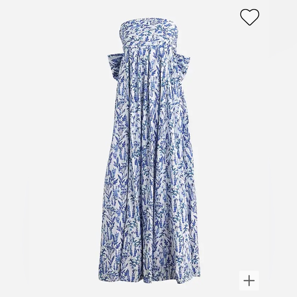 NWOT JCrew Collection Strapless Bow Back Maxi Dress in Meadow Print